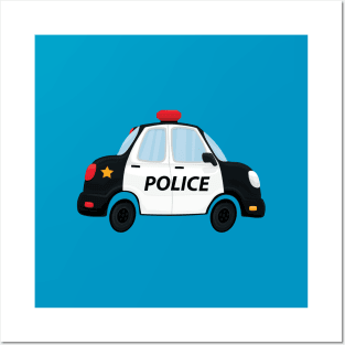 Cute Police Car Design Posters and Art